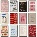 1pc Simple Trendy Text Printing Poster, Simple Canvas Wall Decoration, Modern Art Home Decoration, Living Room Decoration