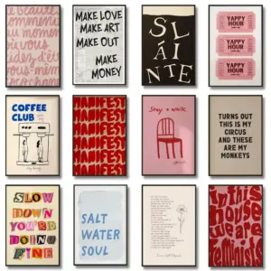 1pc Simple Trendy Text Printing Poster, Simple Canvas Wall Decoration, Modern Art Home Decoration, Living Room Decoration