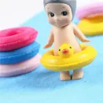 Dollhouse Miniature Yellow Duck Life Swim Ring For Doll Dollhouse Decor Summer Kids Pretend Play Toys