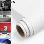 White Peel and Stick Paper,PVC Self-Adhesive Wallpaper, Vinyl Wall Paper for Kitchen Furniture,Drawer Refurbishment Wall Sticker
