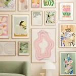 Bear Abstract Lines Rainbow Boho Art Poster Decorative Painting HD Canvas Print Home Bedroom Living Room Picture Wall Decoration