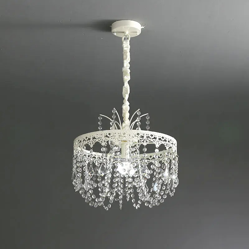 Modern 6-Light Crystal Chandelier White LED Ceiling Light with E14 Bulb Base Living Room Bedroom Home Decor Nordic Candle Lamp - Image 3
