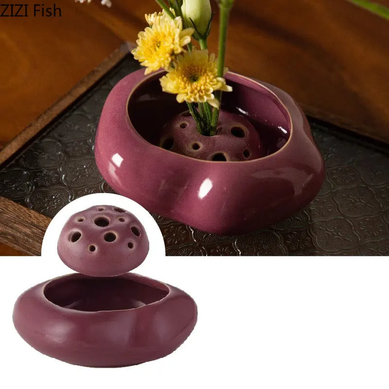Simplicity Lotus Seedpod Ceramic Vase Artificial Flower Decorative Flowers Pots Desk Decoration Floral Arrangement Modern Decor - Image 4