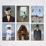 Abstract Canvas Painting Rene Magritte Son of Man Poster Wall Art Pictures Cuadros  and Prints Decoration  for Living Room