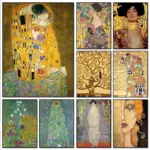 Classic Famous Gustav Klimt Abstract Figure Artwork KissTree of Life Poster Print Canvas Painting Wall Picture Home Decor Cua