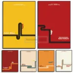 Retro Minimalist Movie Line and Car Poster Quentin Tarantino Collection Prints Canvas Painting Wall Art Pictures Home Room Decor