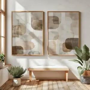 2pcs/set Japanese Retro Wabi Sabi Mountains Abstract Canvas Print Poster Modern Minimalist Art Print Home Decor Wall Art Poster