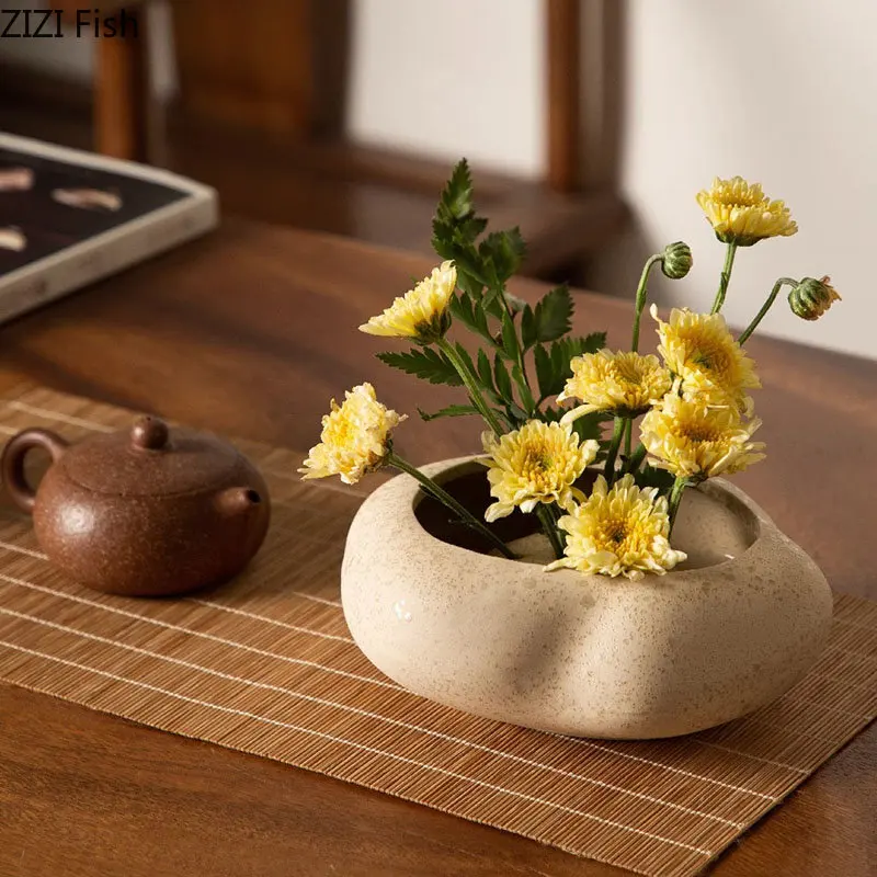 Simplicity Lotus Seedpod Ceramic Vase Artificial Flower Decorative Flowers Pots Desk Decoration Floral Arrangement Modern Decor - Image 2