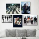 Vintage Beatles Band Canvas Wall Art Print  Modern Rock Music Poster for Living Room Decor  Iconic Retro Home Decoration  Perfec