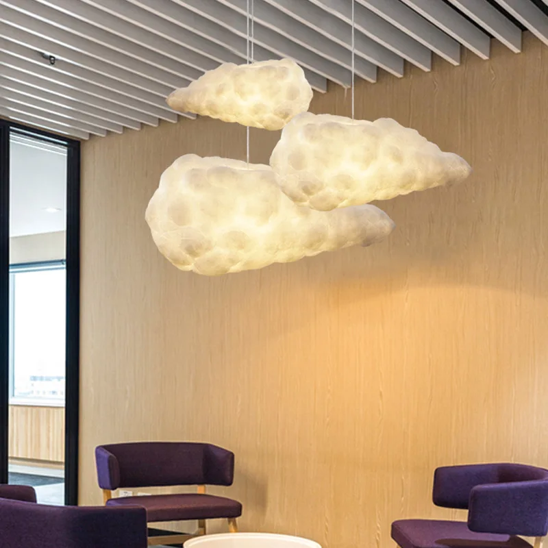 Modern White Cloud Pendant Lamp, Creative Hanging Light for Cafe, Shop, Restaurant & Kids Bedroom Decor - Image 4
