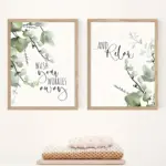 2pcs Relaxing Tropical Leaves Canvas Wall Art Set, 11.8x15.7in - Relaxing Quote Posters for Bathroom Decor, Frameless HD Printed