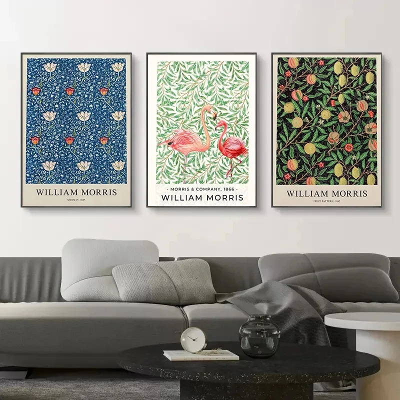 Abstract William Morris Flower Leaf Bird Canvas Painting Nordic Posters And Prints Wall Art Pictures For Living Room Home Decor - Image 3