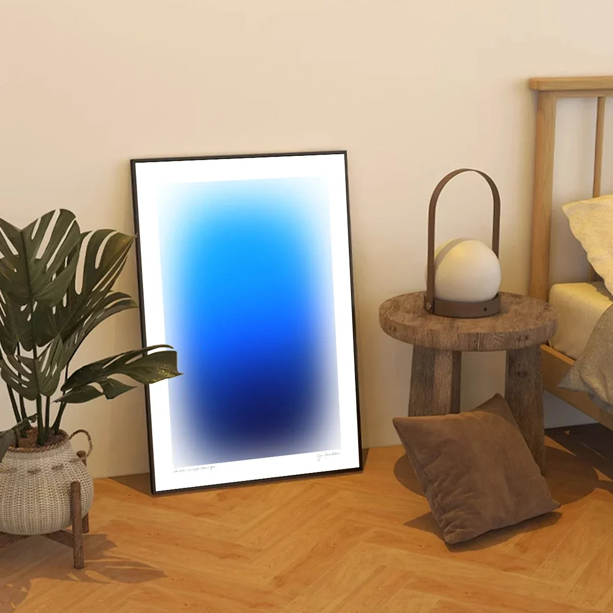 Modern , Minimalist, Wall Art, Gradient Swoosh Blue Orange, HD Canvas Print Poster, Home Living Room, Room Decoration - Image 3