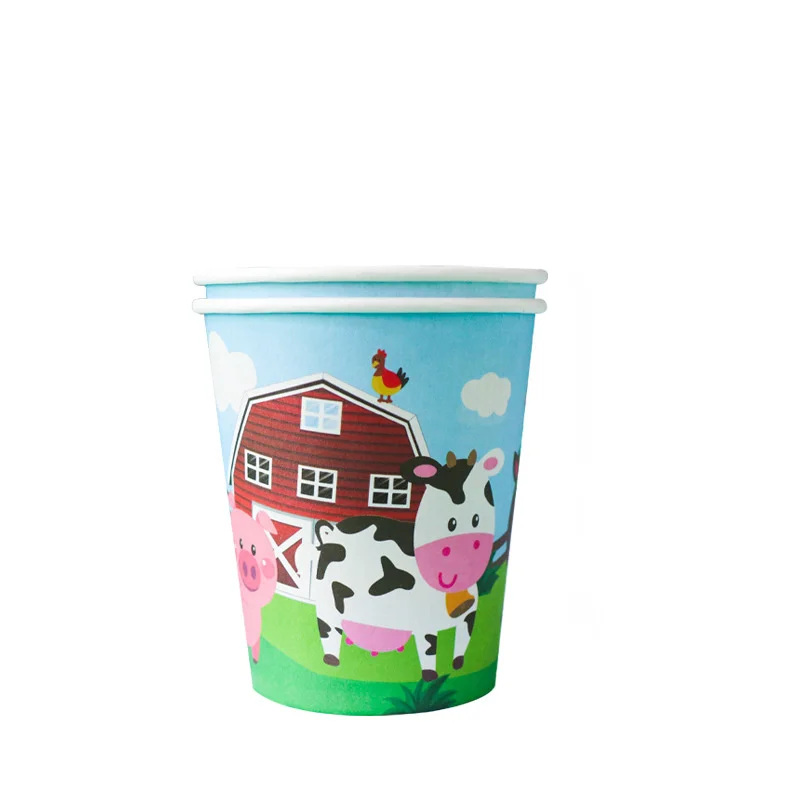 Farm Cow Theme Birthday Party Animal Party Cow Decoration Disposable Cups Plates Flags Tablecloth Baby Shower Balloon Decoration - Image 4