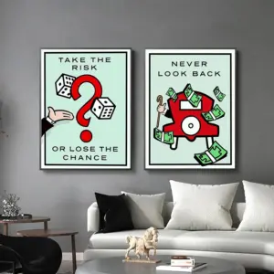 Monopoly Millionaire Money Canvas Poster Print Inspirational Quote Canvas Painting Wall Art Pictures for Living Room Home Decor