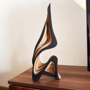Wooden Three-dimensional Curved Artistic  Decoration   Bookshelf  Room Decoration Desktop Ornaments  Irregular Shape Artwork