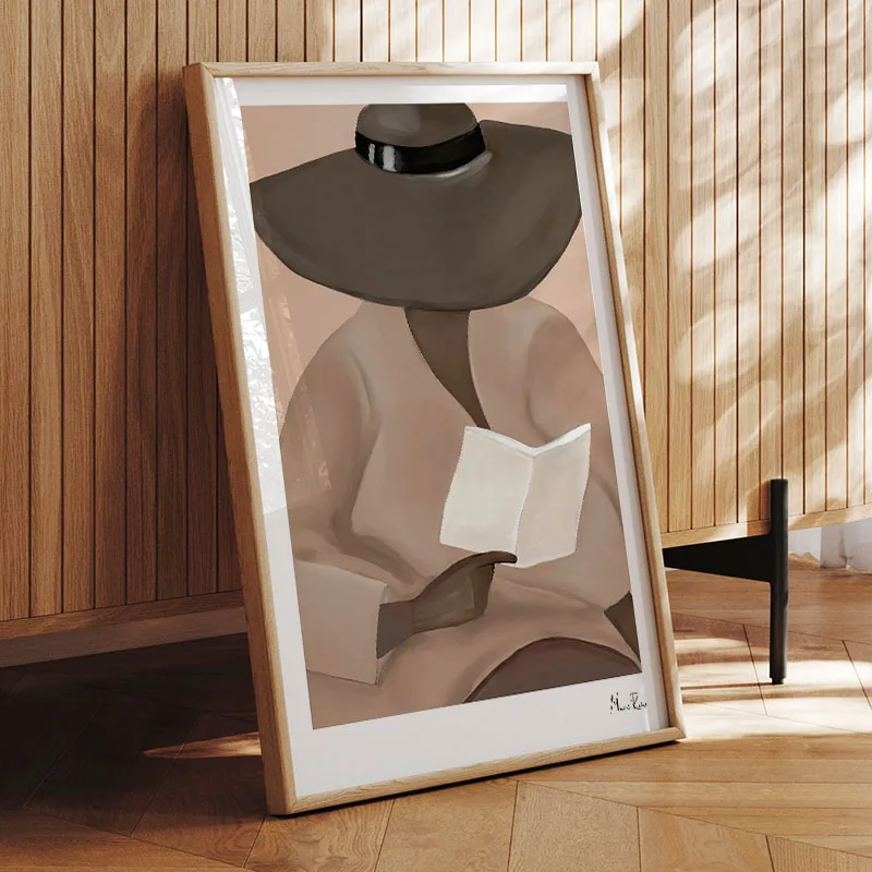 Boho Girl Book Line Rainbow Vase Quote Wall Art Canvas Painting Abstract Posters Prints Hotel Bar Pictures For Living Room Decor - Image 2