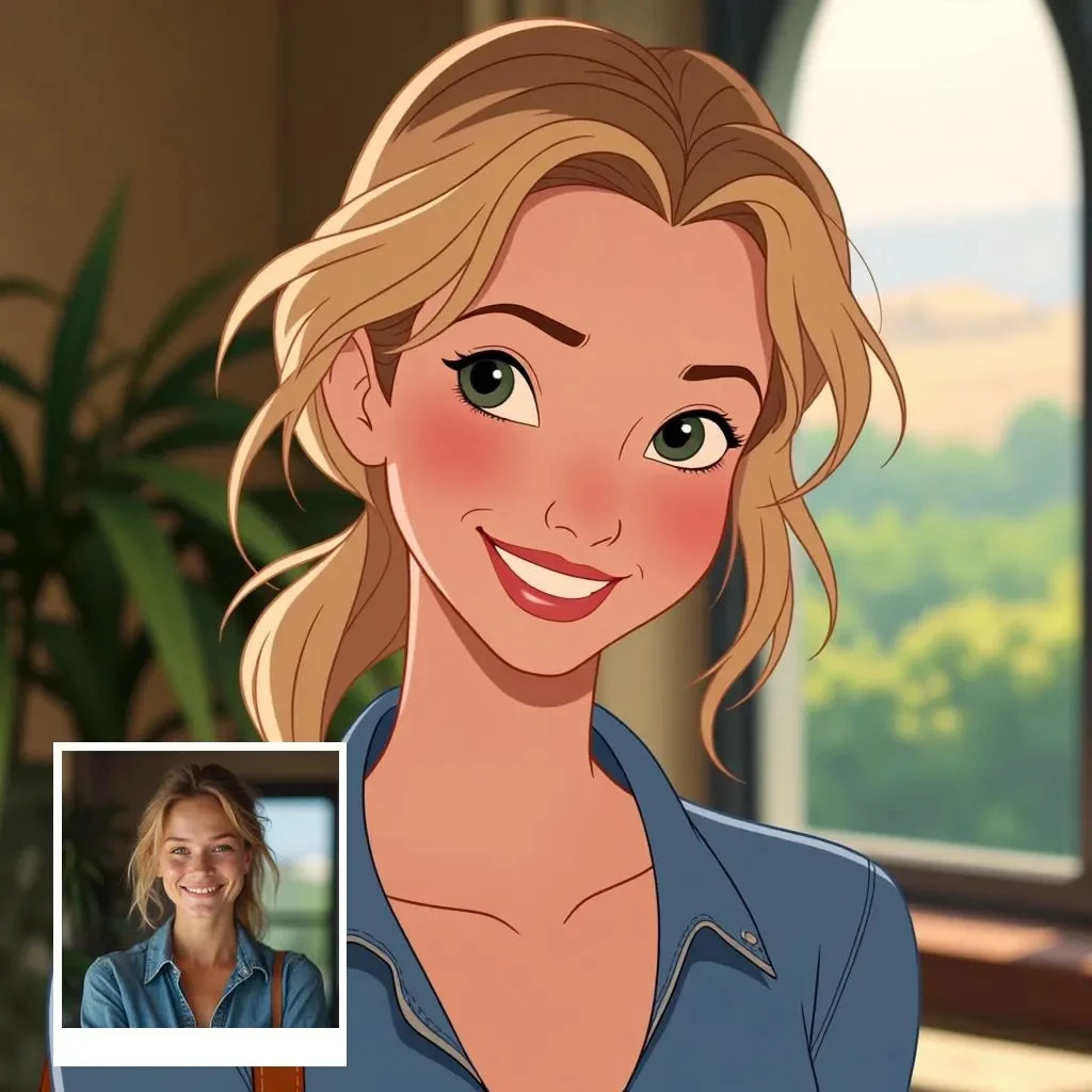 Custom Fairy Tale Style Portrait Cartoon Print Personalized Photo Animation Art Wall Decor for Birthdays Gift Festive Decoration - Image 4