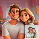 Custom Cartoon Style Portrait from Photo Personalized Cartoon Christmas Gift for Couples Family Kids - Unique Wall Art Poster