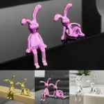 Long-Eared Rabbit Double Statue Cartoon Decoration Accessories Living Room Bedroom Car Decoration Desktop Decorative Ornamet