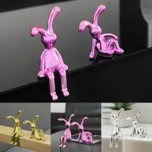 Long-Eared Rabbit Double Statue Cartoon Decoration Accessories Living Room Bedroom Car Decoration Desktop Decorative Ornamet