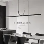 Nordic Minimalist Restaurant Chandelier Black for Kitchen Island Table Dining Pendant Lights Home Decor Indoor Lighting Fixture