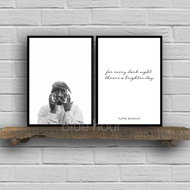 Tupac Shakur Black White Photography Canvas Art Prints Rap Poster Modern Hip Hop Music Lyrics Wall Pictures Living Room Decor - Image 6
