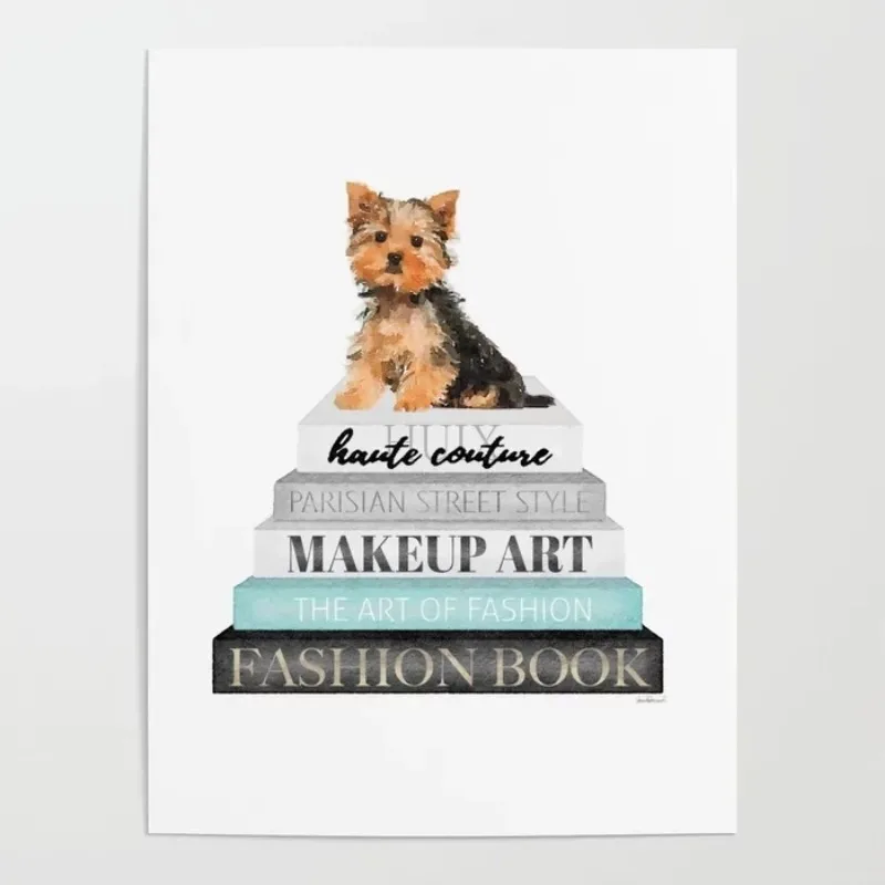 Animals Pomeranian Books Posters Wall Art Canvas Painting Module Modern Image Print Home Bedroom Bedside Background Decor Prints - Image 4