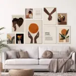 Black Woman Man Illustration Abstract Prints African American Couple Love Poster Boho Hands Canvas Painting Bedroom Home Decor