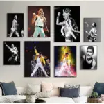 Wall Art Pictures Decorative Home Decor Cuadros Freddie Mercury Bohemian Rock Music Star Posters And Prints Canvas Painting