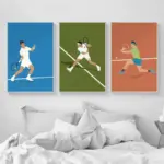 Tennis Player Roger Federer Sports Minimalist Posters and Prints Canvas Painting Wall Art Pictures for Living Room Home Decor
