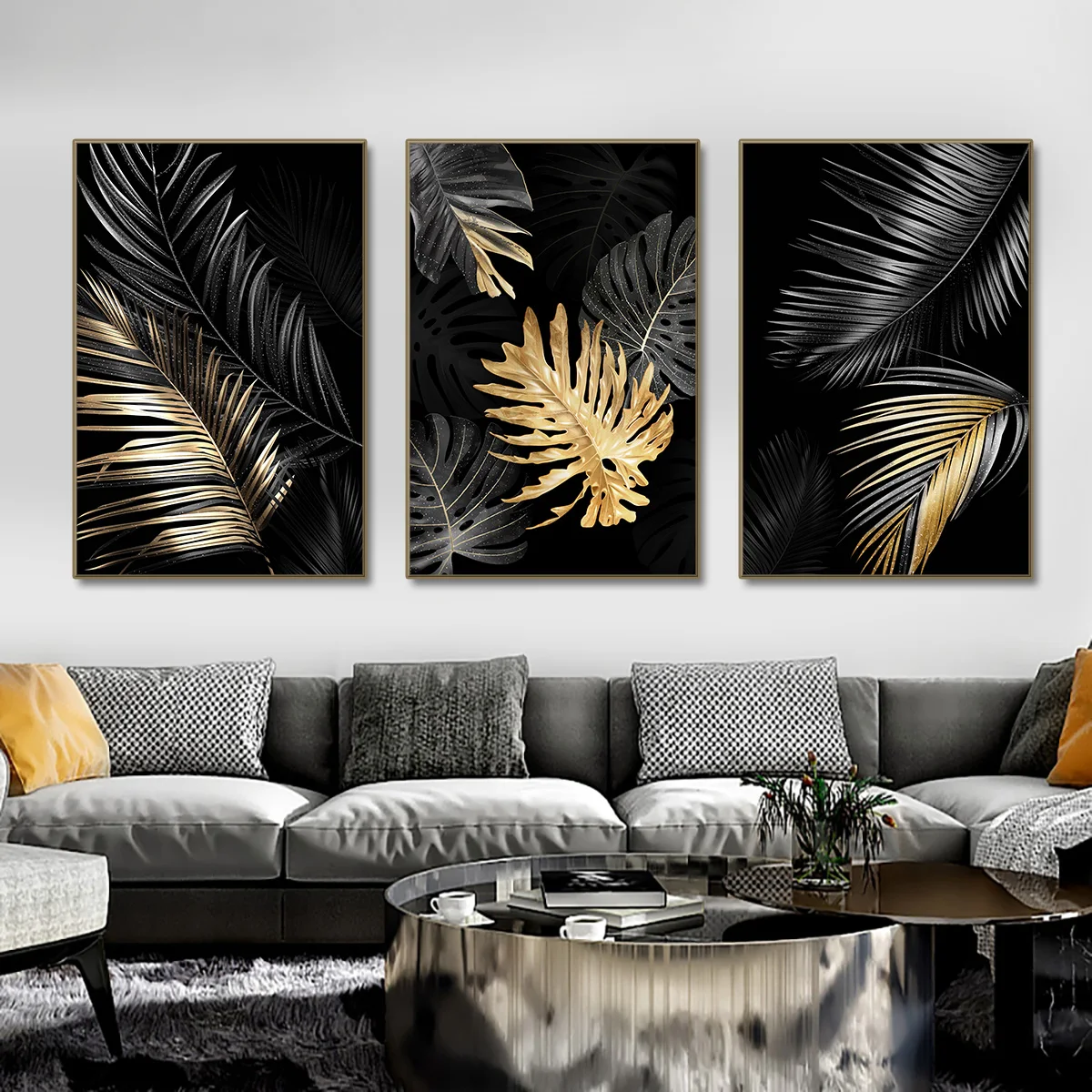 Gold Leaf Canvas Abstract Paintings Wall Art Posters and Prints Decorative Pictures for Living Room Nordic Cuadros Home Decor - Image 4