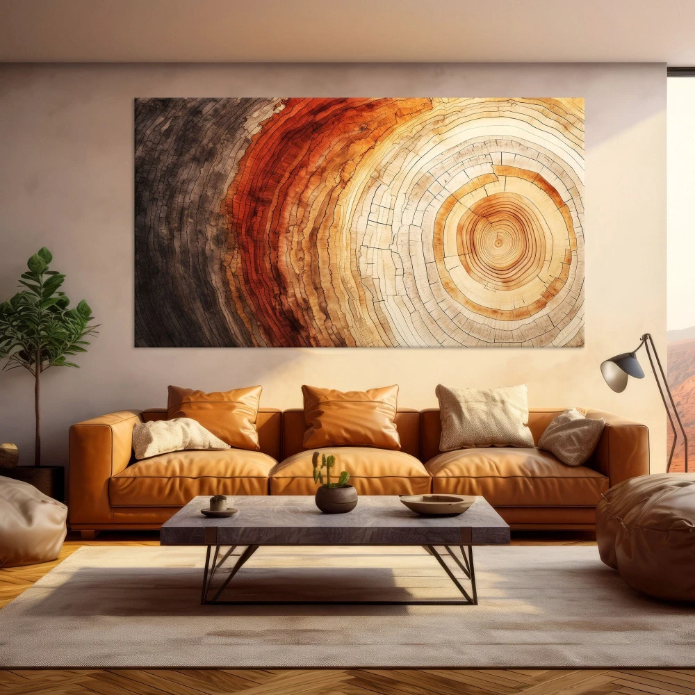 Colorful Tree Rings Canvas Print Poster Elegant Natural Wall Art Room Decor Great Design Solution for Echo Reduction Gift Poster - Image 5