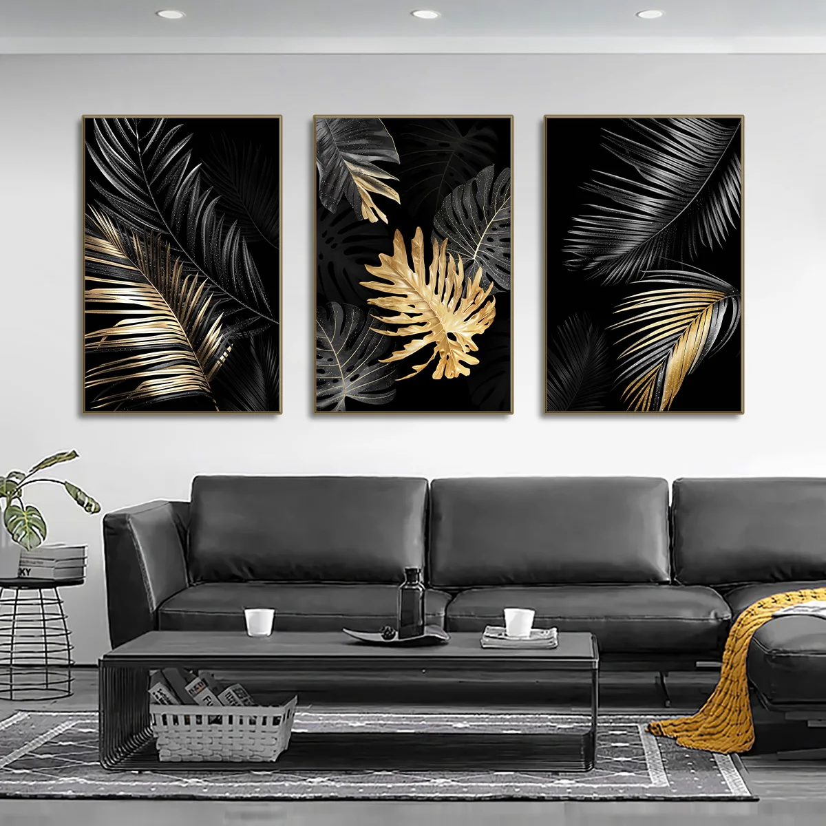 Gold Leaf Canvas Abstract Paintings Wall Art Posters and Prints Decorative Pictures for Living Room Nordic Cuadros Home Decor - Image 3