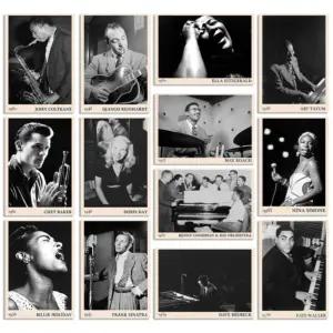 Jazz Artist Figure Painting Prints Canvas Poster Vintage Jazz Black and White Photos Wall Art Decor Home Bar Jazz Music Decor