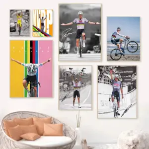 Cycling World Champion Tadej Pogacar Posters Sports Prints Mathieu Van Der Poel Canvas Painting Wall Art Picture Home Room Decor