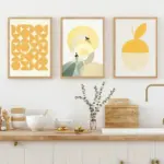 Abstract Geometric Graphic Designs Trendy Yellow Gallery Poster Canvas Print Paintings Wall Art Pictures Living Room Home Decor