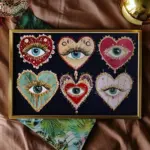 Gothic Evil Eye Heart Canvas Print Poster Vintage Dark Maximalist Turkish Blue Eye Trendy Home Decor Art Poster Gifts-unframed