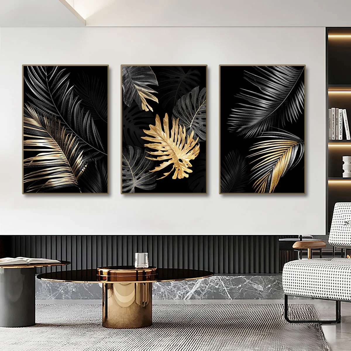 Gold Leaf Canvas Abstract Paintings Wall Art Posters and Prints Decorative Pictures for Living Room Nordic Cuadros Home Decor - Image 2
