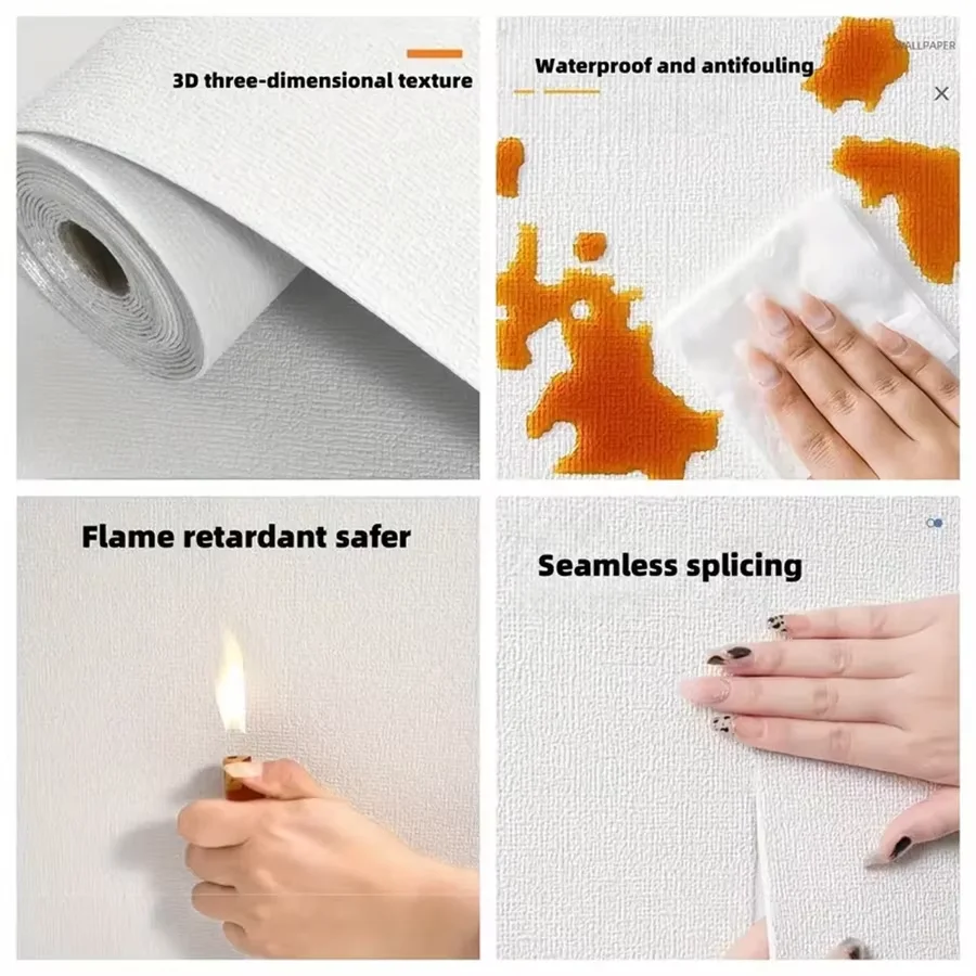 1/2.8/10M flax/diatom 3D foaming self-adhesive PE thickened waterproof background wall renovation wallpaper wall stickers - Image 5