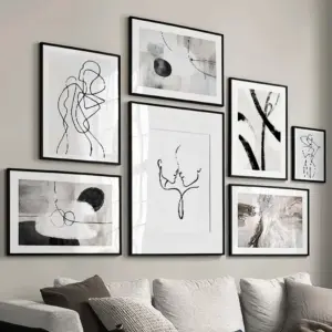 Abstract Line Couple Kissing Posters And Prints Messy Geometric Canvas Painting Vintage Wall Art Living Indoor Room Home Decor