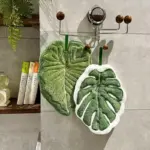 Bathroom Accessories Hand Towel Green Leaf Towels for Hands Bathroom Supplies Kitchen Handkerchief Hand Towel Bathroom Decor