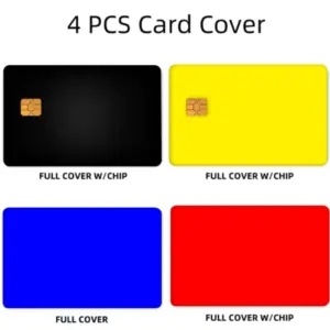Solid Color Game Film Cover Sticker Case For Small Chip Credit Debit Card Front Side