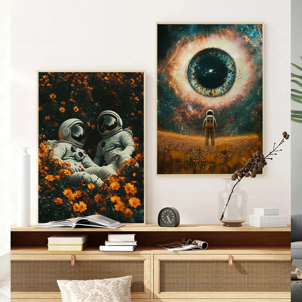 Medieval Retro Forest Ocean Space Surrealist Abstract Posters Prints Canvas Painting Wall Art Picture Living Room Home Decor - Image 3