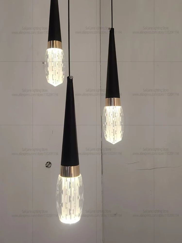 Nordic Modern Home Decoration Chandelier Hanging Stairs Pendant Light Villa Living Room Kitchen Pendent Lamp Indoor Lighting - Image 5