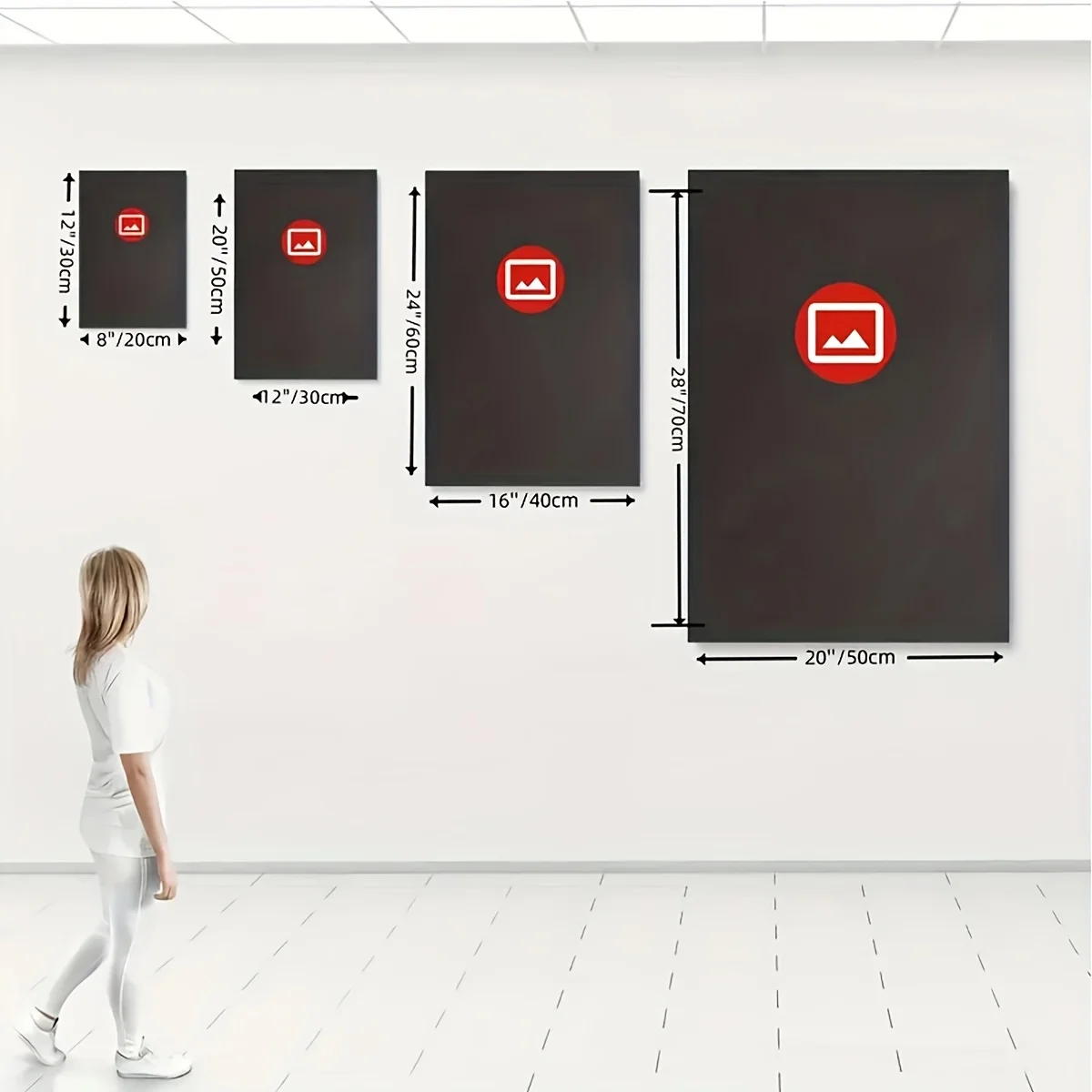 3 pieces of modern minimalist LED luminous canvas decorative paintings, creative planet ring design, living room, bedroom, entra - Image 4