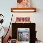 Bauhaus Retro Wall Lamp Vintage Industrial Orange Sconce No Wiring Needed LED Wall Light For Bedroom Study Room Sideboard Cafe