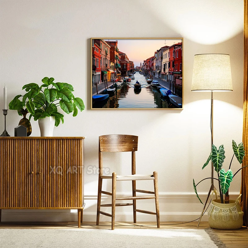 Famous Venice Italy Canvas Painting Wall Art Sunset Natural Scenery Pictures Posters and Prints for Living Room Home Decoration - Image 5
