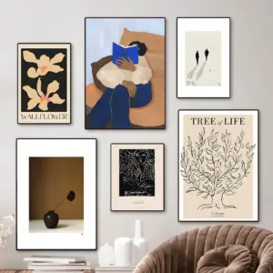 Abstract Minimalism Canvas Print Posters Lemon Vase Geometric Art Poster Decor Vintage Wall Art Painting Room Bedroom Decpration