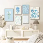 Blue Flower Market Minimalism Wall Art Canvas Painting Nordic Posters And Prints Abstract Wall Pictures For Living Room Decor
